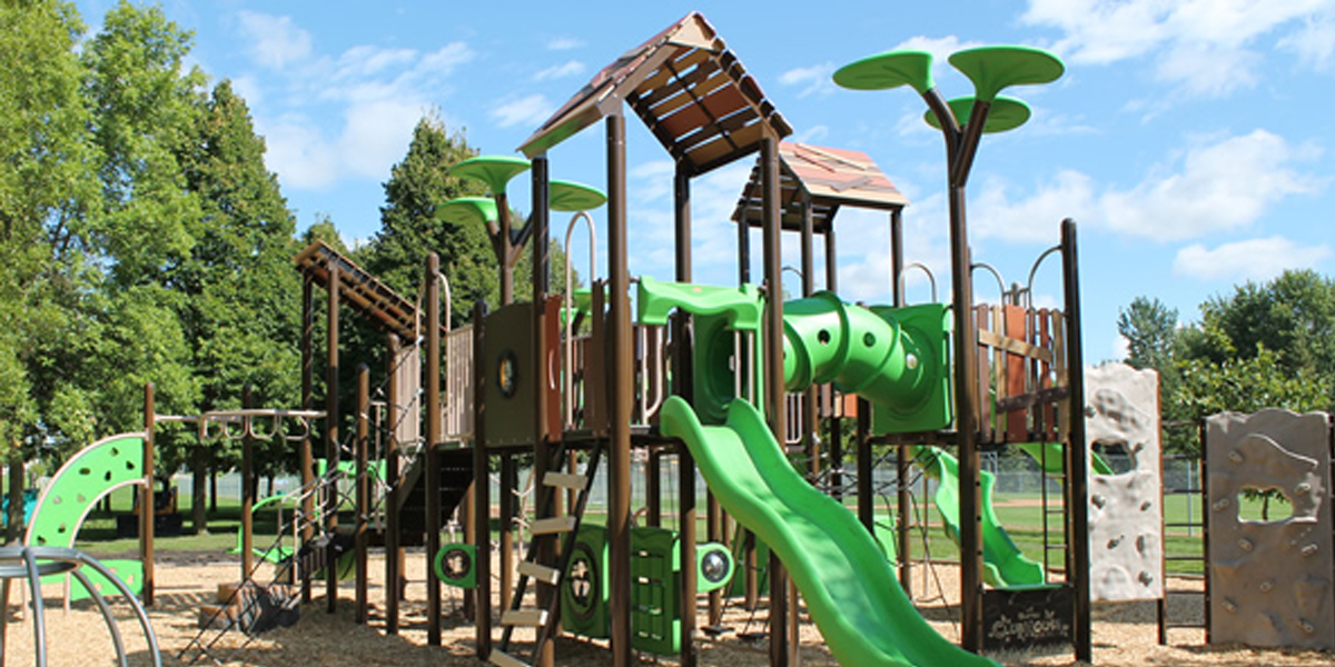 Minnesota Tree House Themed Playground at Manthey Park in Owatonna, MN