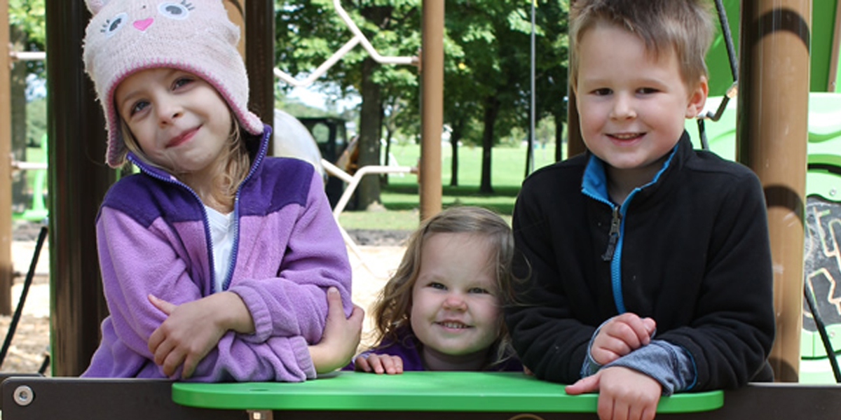 Three Children on Playground