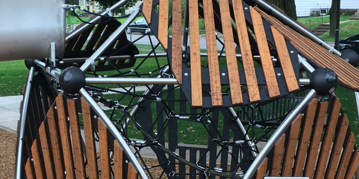 Wood and Rope Play Structure