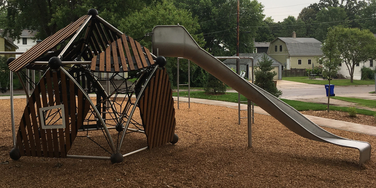 Wooden Playground at May Park - St. Paul, MN