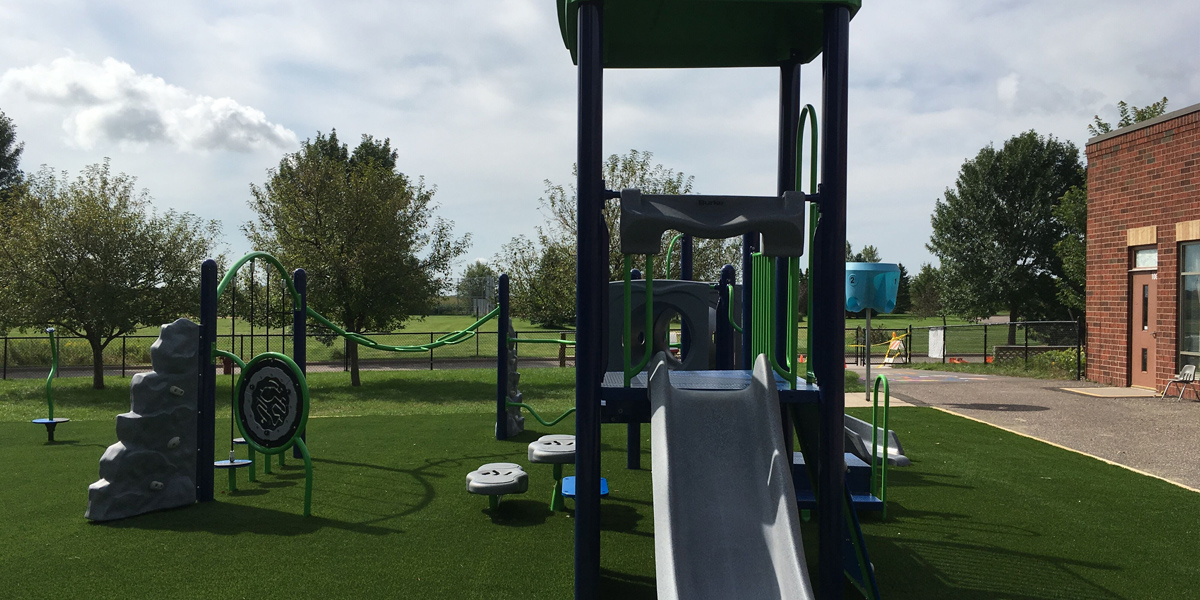 Playground Slide Over Outdoor Turf