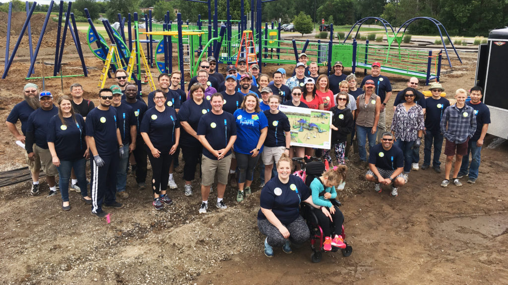 Successful Playground Community Build in Minnesota. Lake Elmo Elementary School