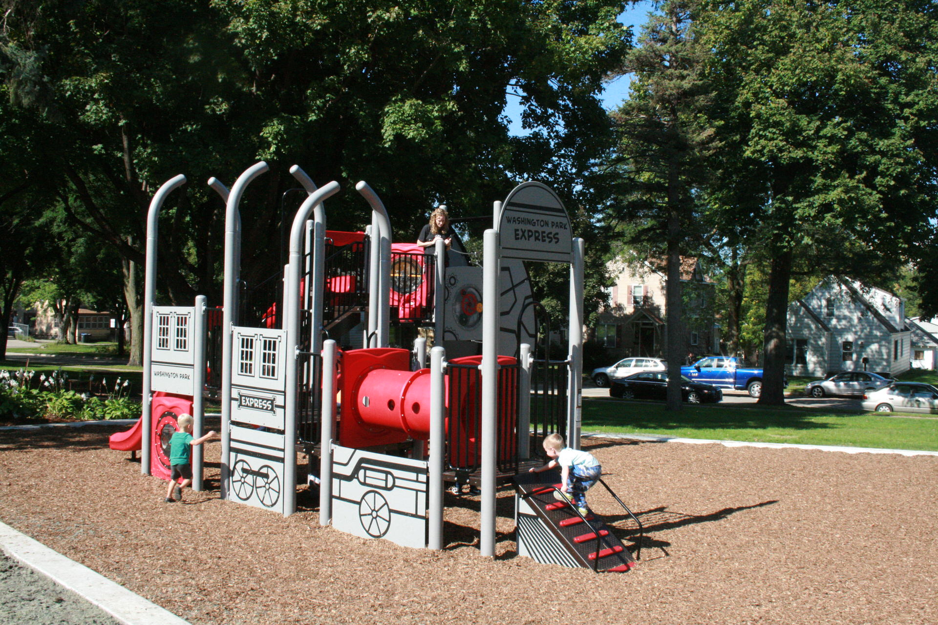 Minnesota Train Playground at Washington Park in Mankato, MN
