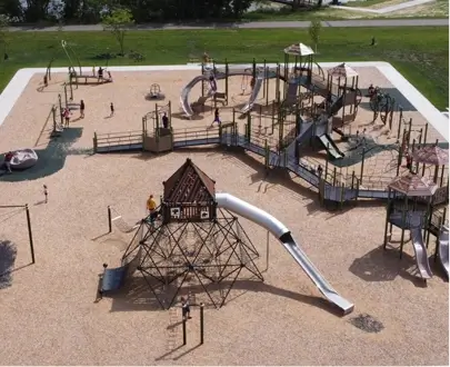 Arial View large playground destination